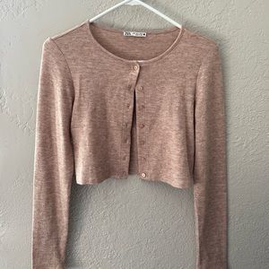 Zara Cropped Knit Cardigan